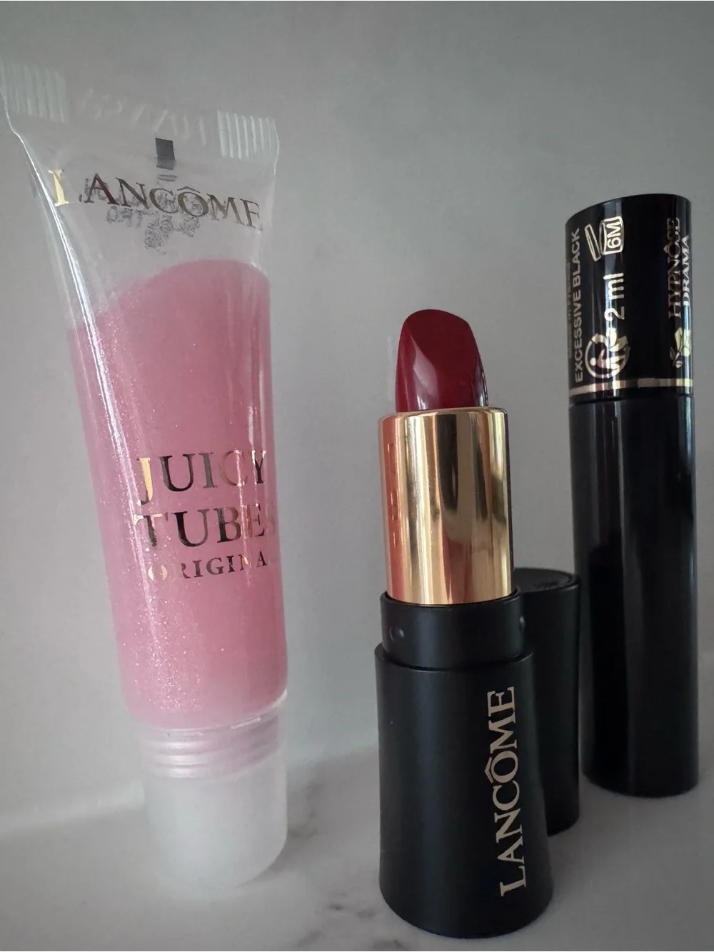 Lancôme Pink Gloss & Berry Lipstick Duo and Hypnose Drama Mascara - travel size